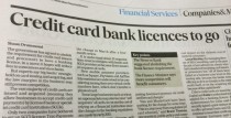 Credit card bank licences to go